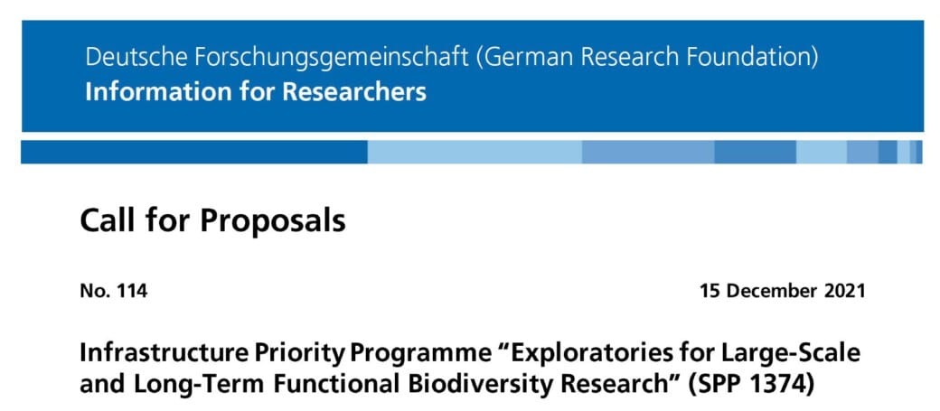 DFG Call for the next phase of the Biodiversity Exploratories published